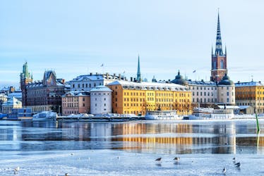 Passeio de caiaque pela cidade de inverno em Estocolmo